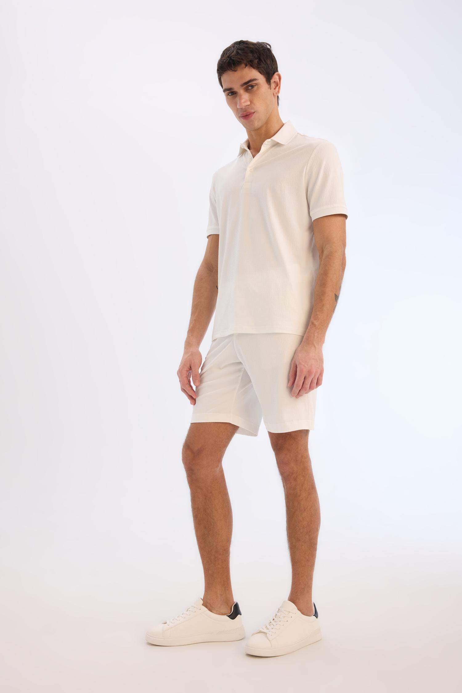 Regular Fit All-Direction Stretch Crinkle Bermuda Shorts