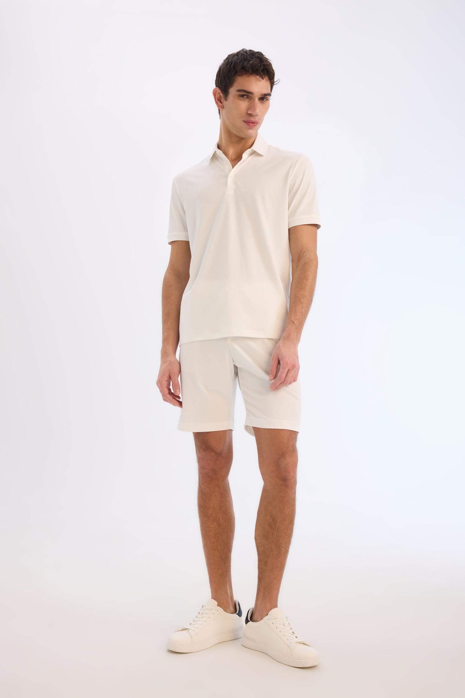 Regular Fit All-Direction Stretch Crinkle Bermuda Shorts