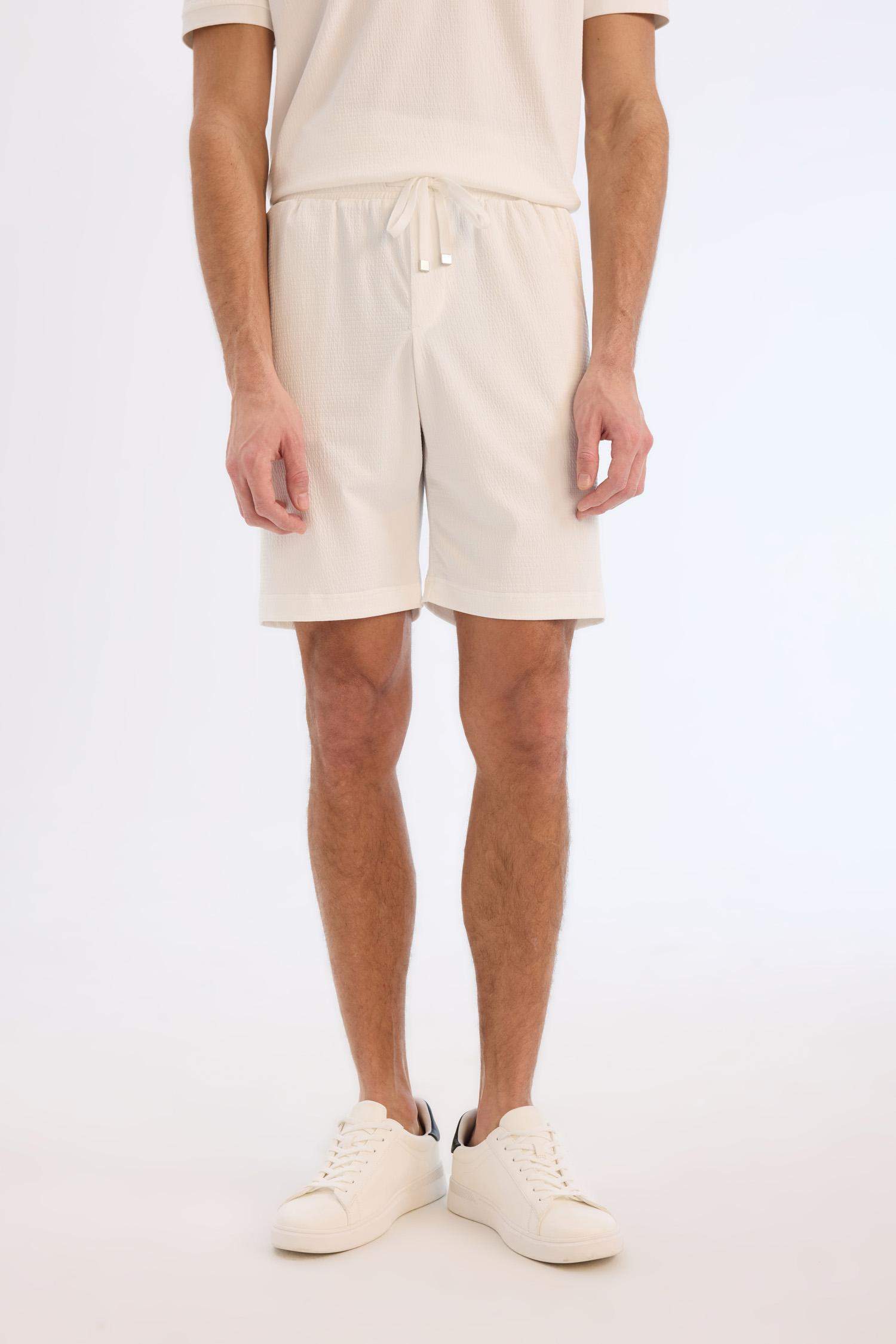 Regular Fit All-Direction Stretch Crinkle Bermuda Shorts
