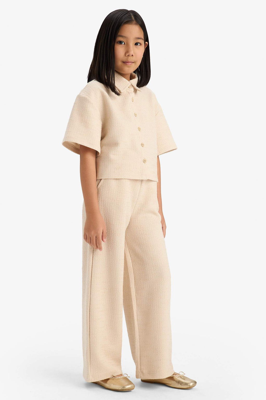 Girl Wide Leg Crinkle Trousers