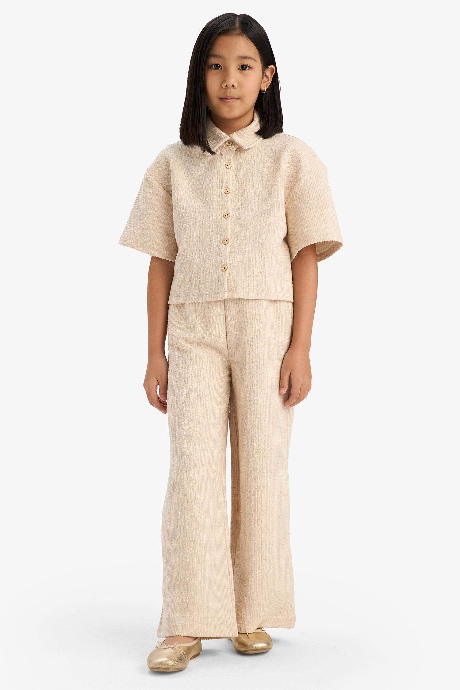 Girl Wide Leg Crinkle Trousers