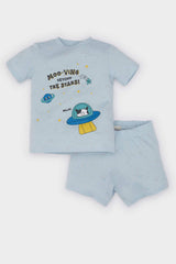 Baby Boy Printed Cotton Top Shorts 2 Piece Pajama Set