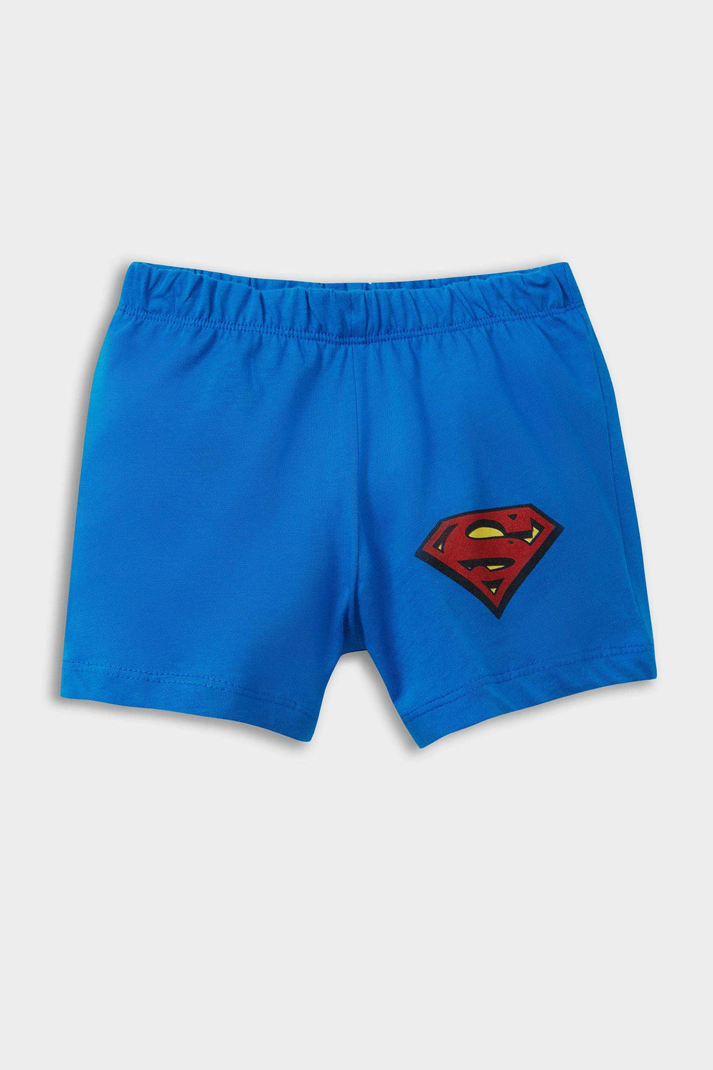 Baby Boy Superman Pajama Set Short Sleeve Combed Cotton Top and Elastic Waist Shorts