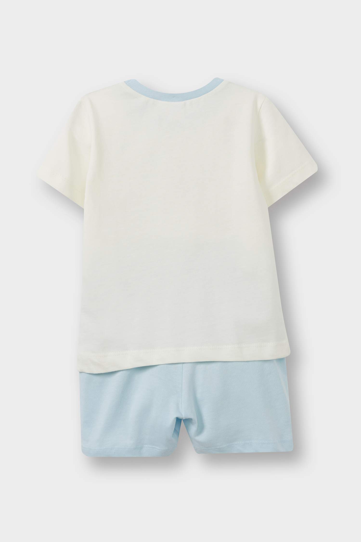 Baby Boy 4-Piece Pajama Set Vehicle Printed Short Sleeve Combed Cotton Top and Shorts