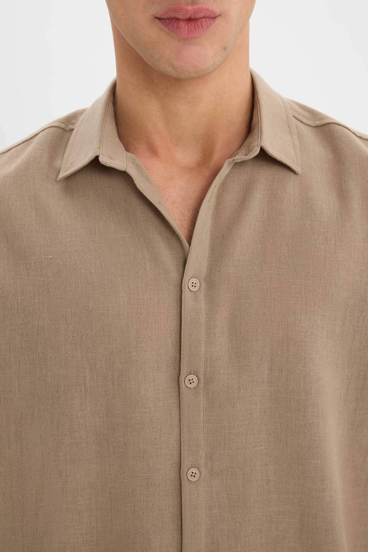 Modern Fit Polo Collar Long Sleeve Shirt