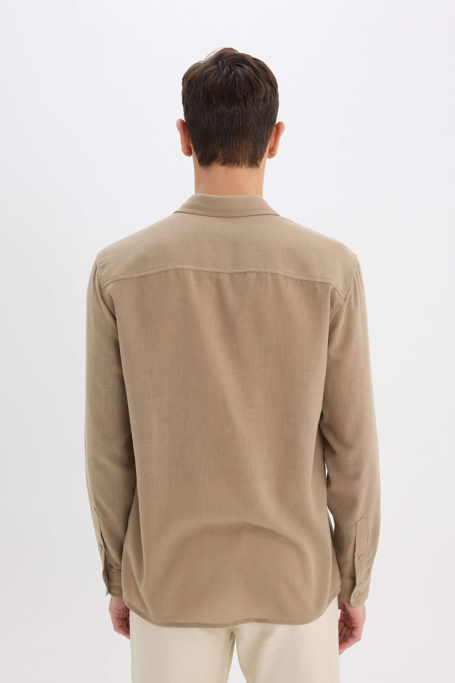 Modern Fit Polo Collar Long Sleeve Shirt