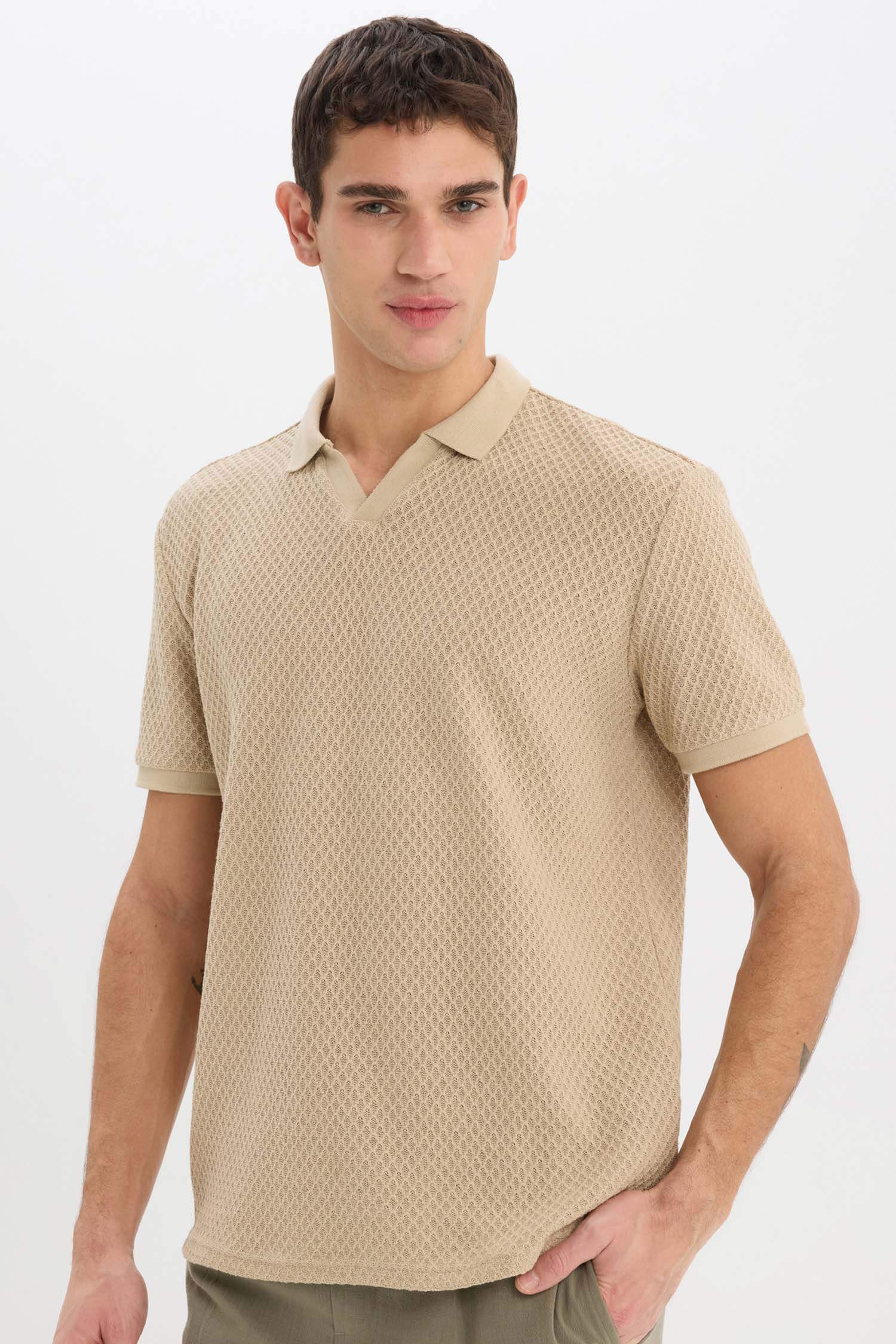 Regular Fit Polo Neck Short Sleeve T-Shirt