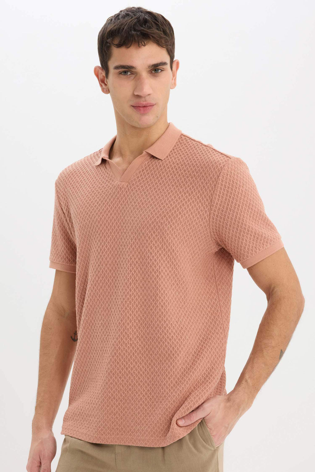 Regular Fit Polo Neck Short Sleeve T-Shirt