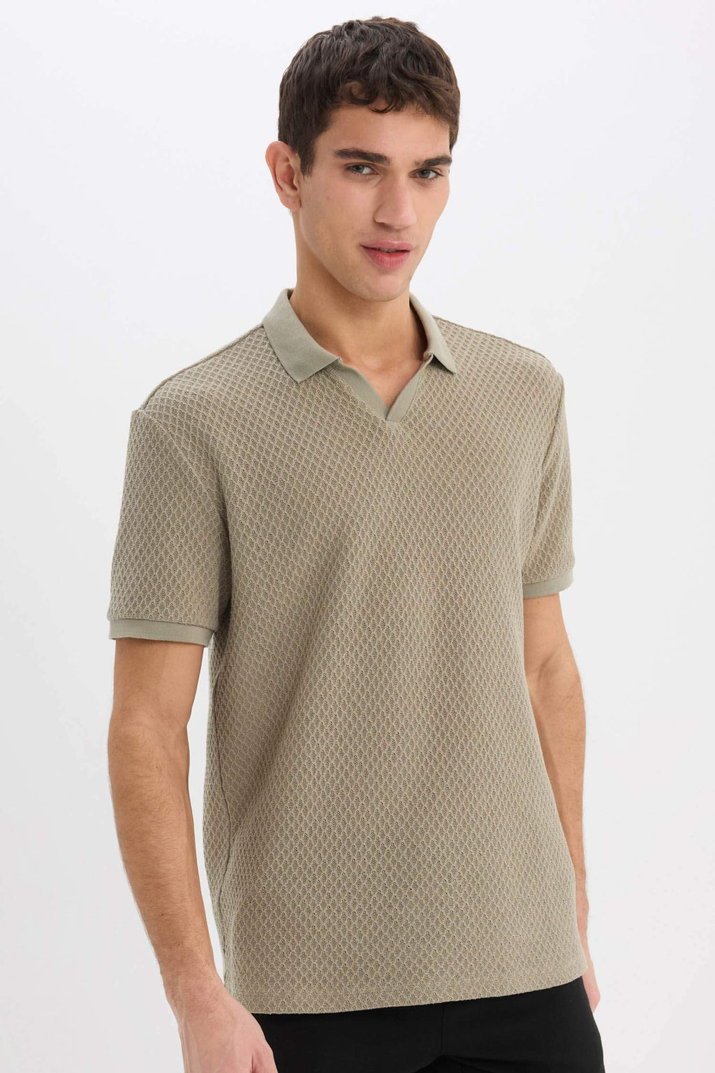 Regular Fit Polo Neck Short Sleeve T-Shirt