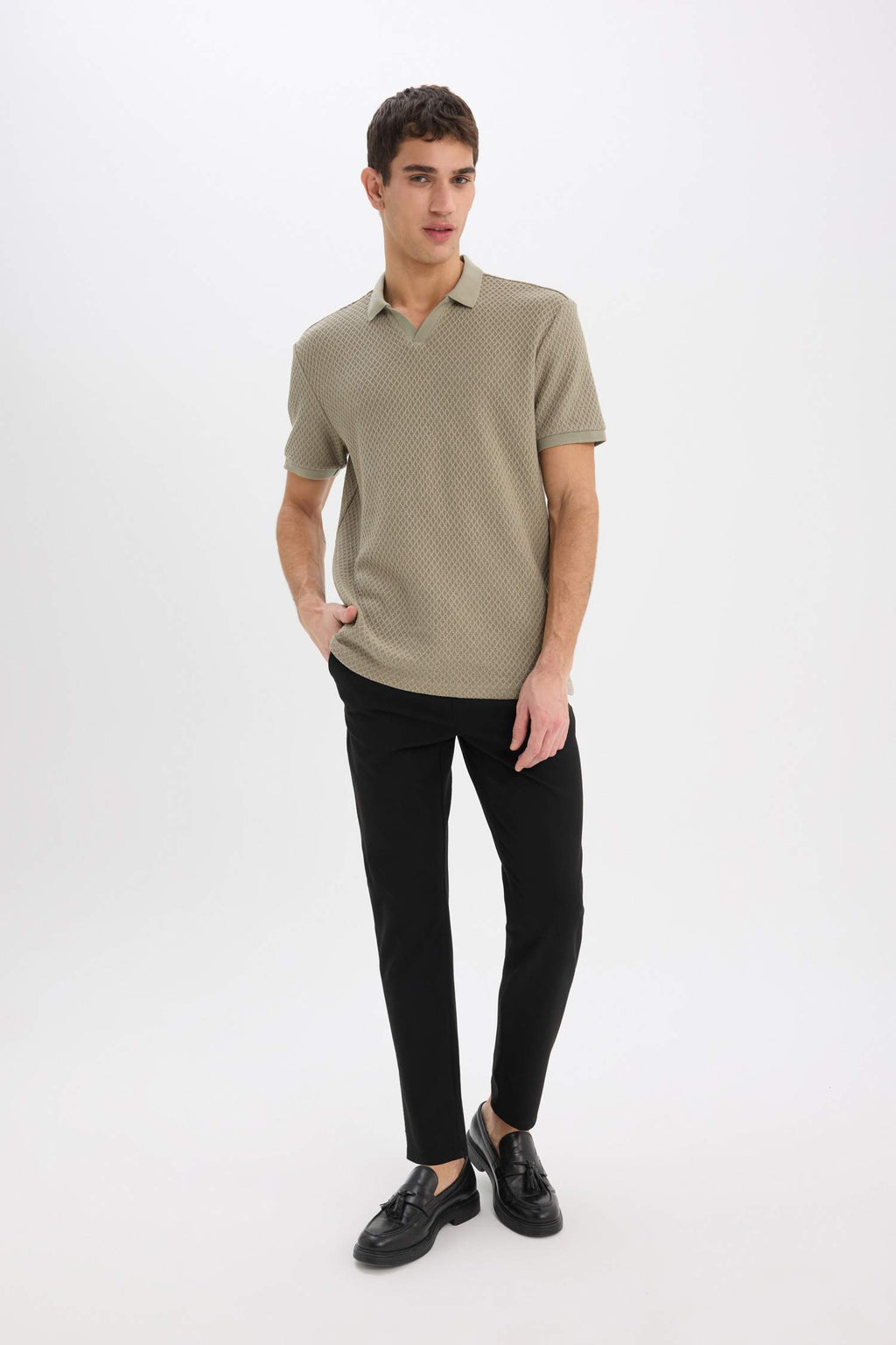 Regular Fit Polo Neck Short Sleeve T-Shirt