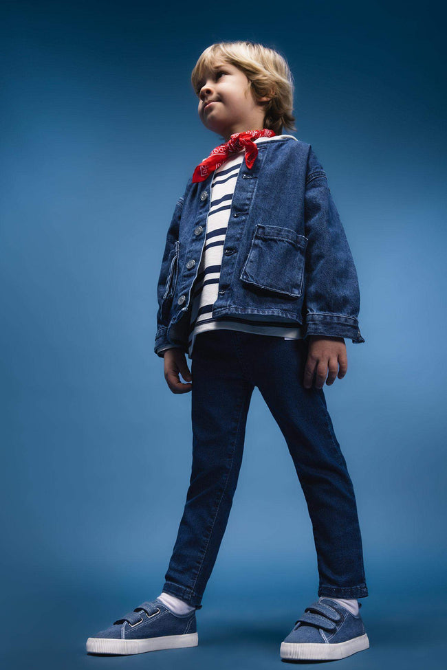 Baby Boy Elastic Waist Straight Leg Jeans Hover Image