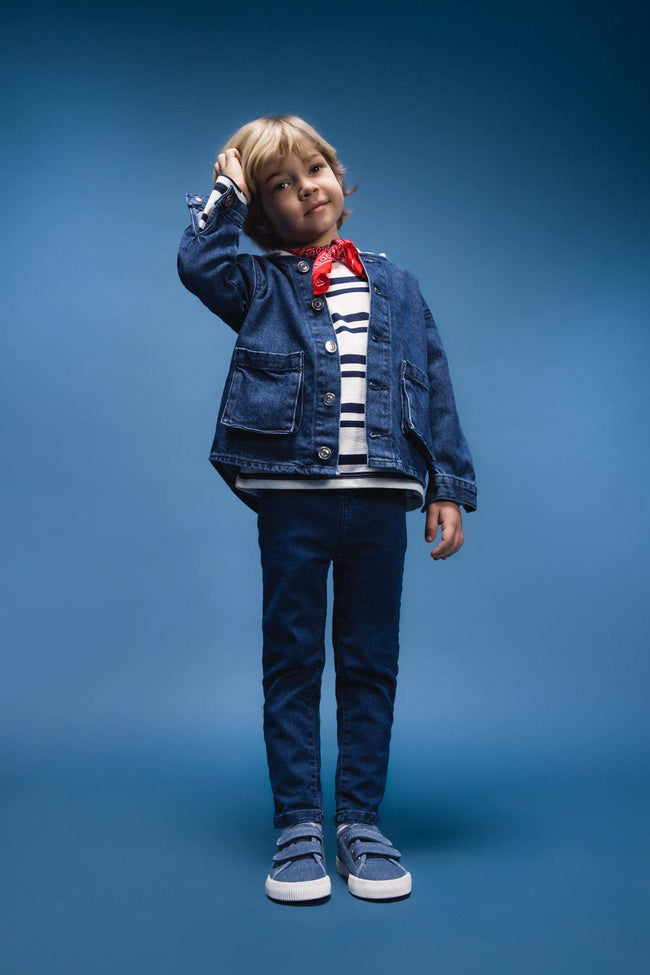 Baby Boy Elastic Waist Straight Leg Jeans Main Image