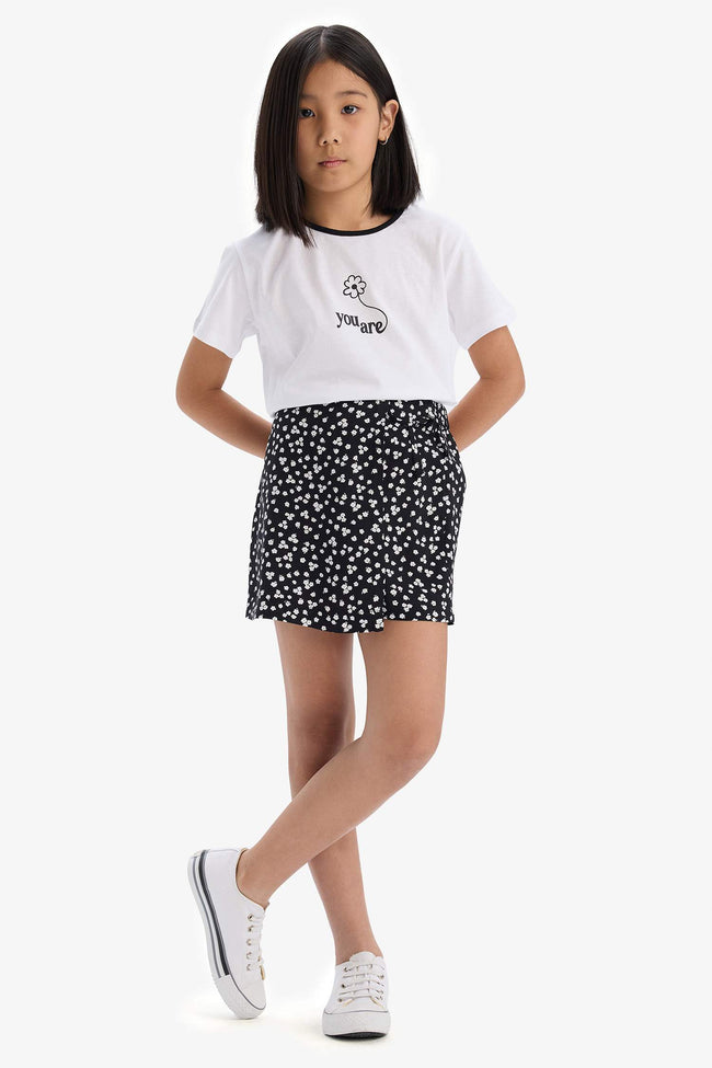 Girl Short Sleeve T-Shirt Skort 2 Piece Set Main Image
