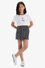Girl Short Sleeve T-Shirt Skort 2 Piece Set