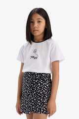 Girl Short Sleeve T-Shirt Skort 2 Piece Set