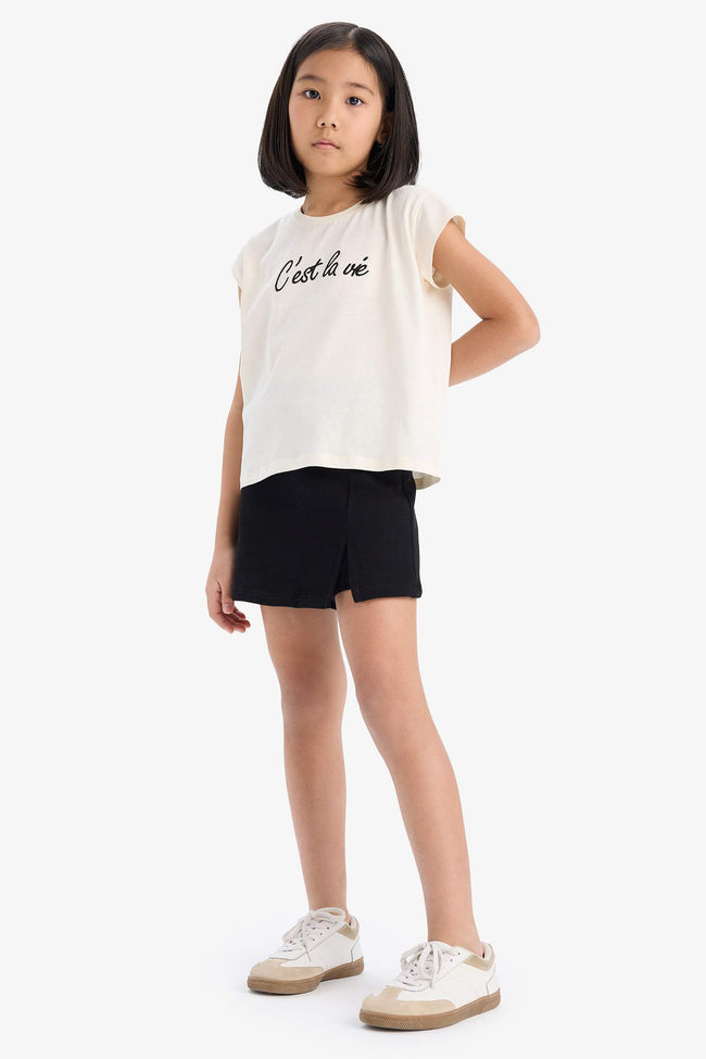 Girl Short Sleeve T-Shirt Skort 2 Piece Set Main Image