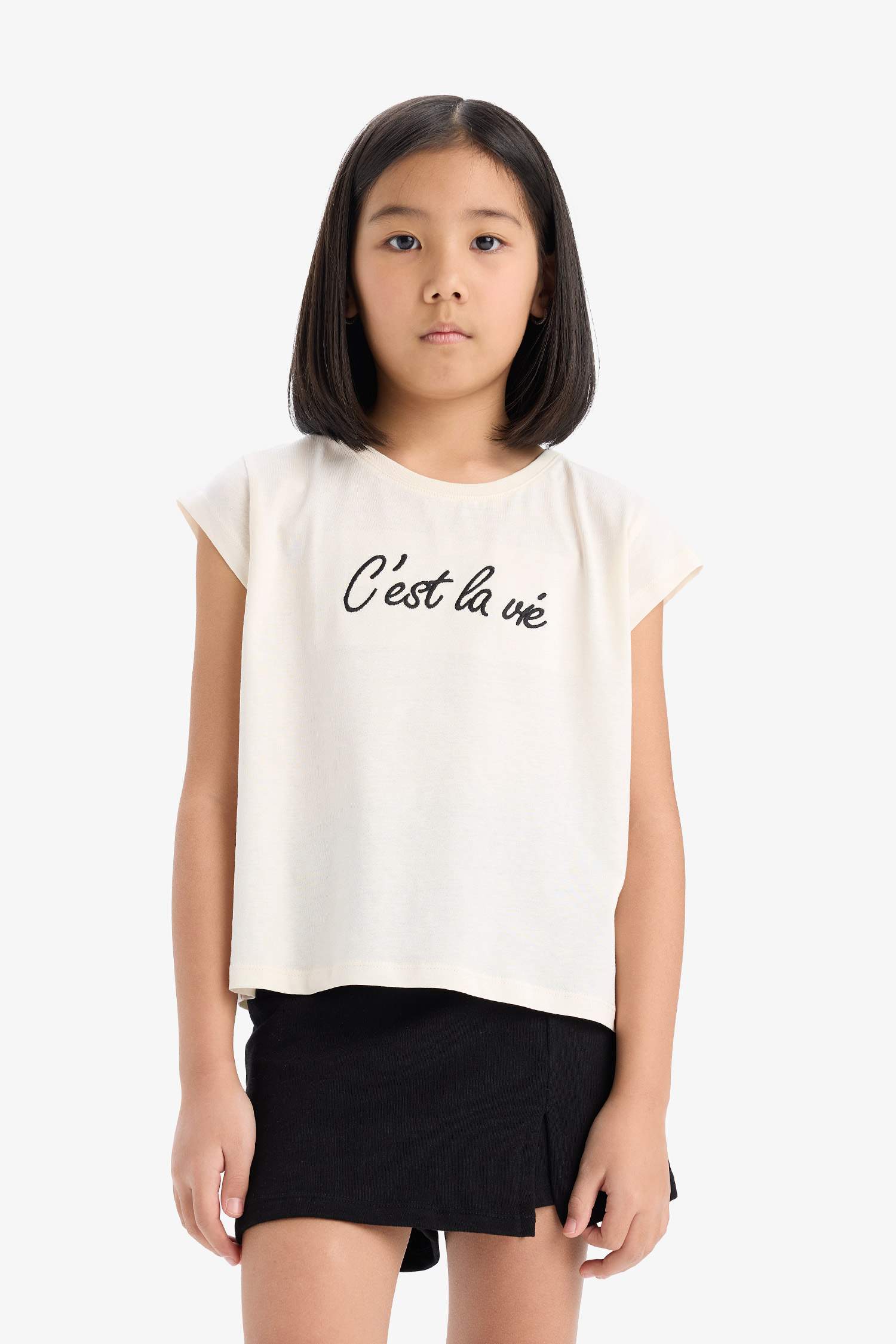 Girl Short Sleeve T-Shirt Skort 2 Piece Set