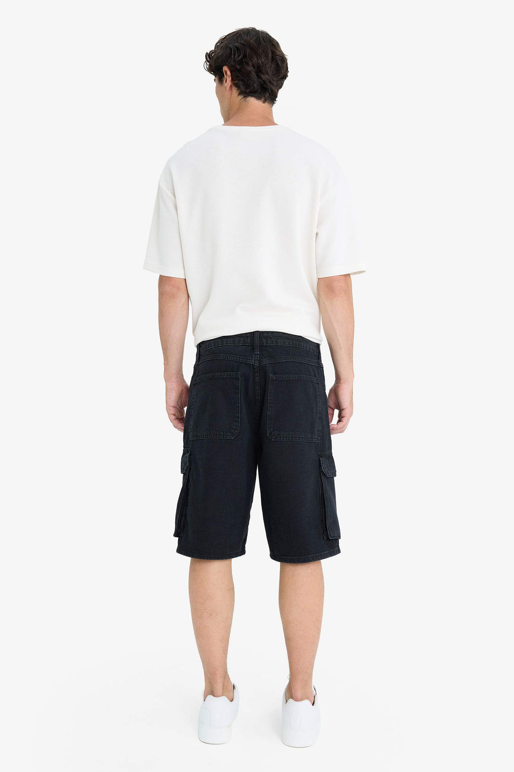 100% Cotton Cargo Fit Jean Bermuda Shorts