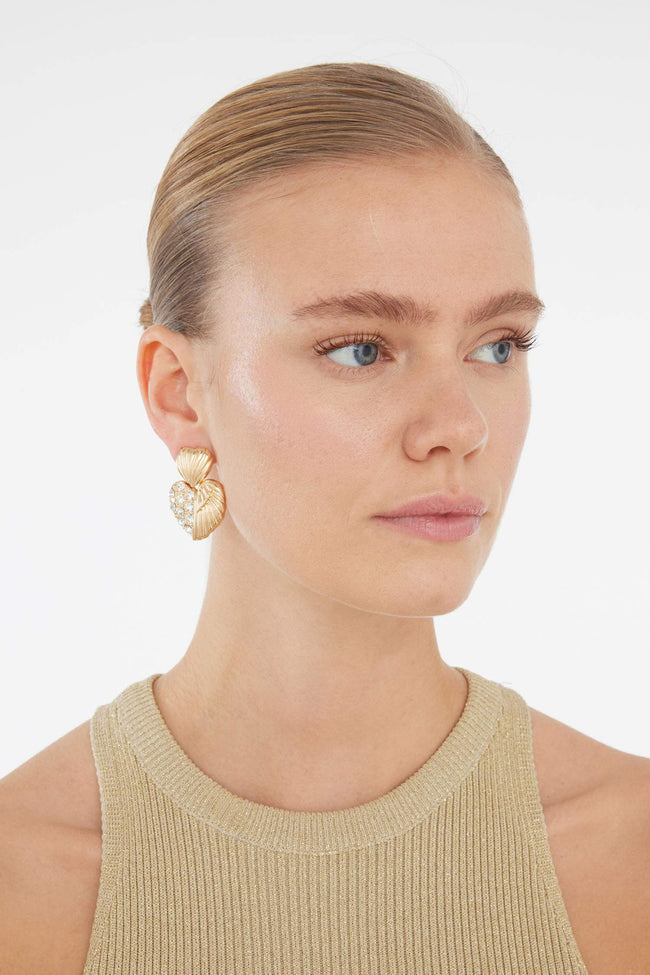 Women's 2-Piece Stone Gold Earrings Main Image