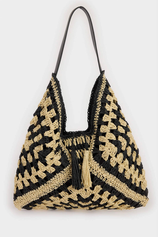 Women's Straw Shoulder Bag Hover Image