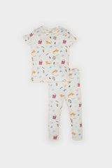 Girl Baby Pajama Set Patterned Short Sleeve Fit Camisole Top Waist Waist Long Bottom