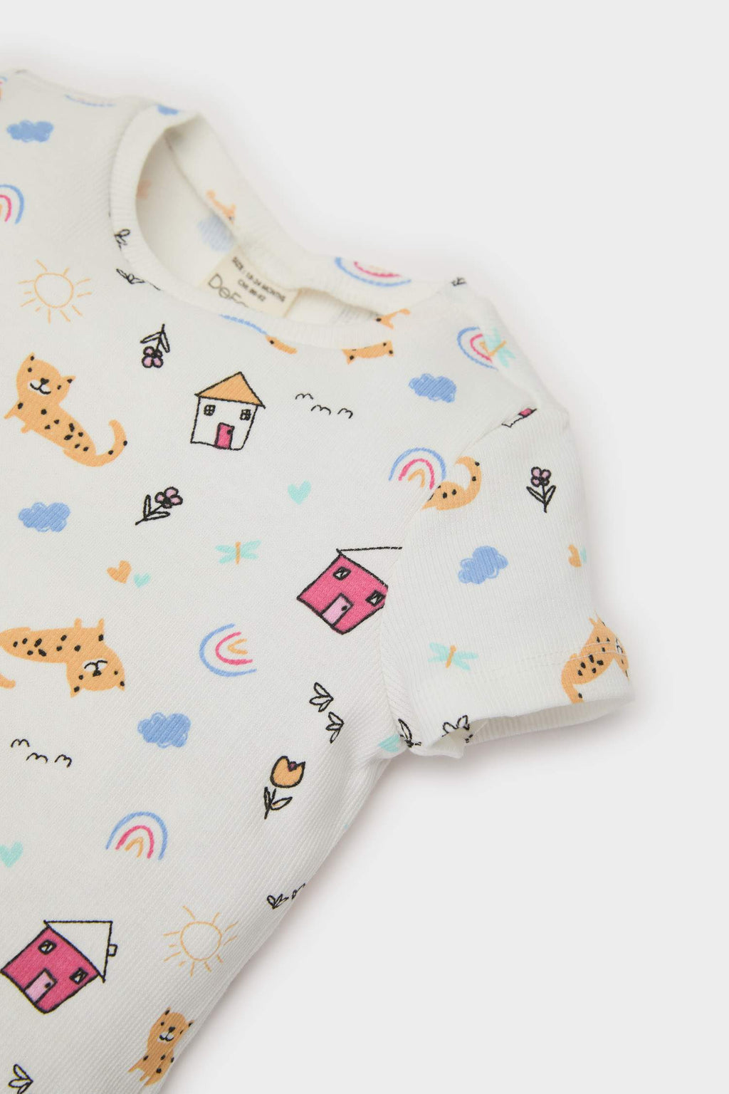 Girl Baby Pajama Set Patterned Short Sleeve Fit Camisole Top Waist Waist Long Bottom