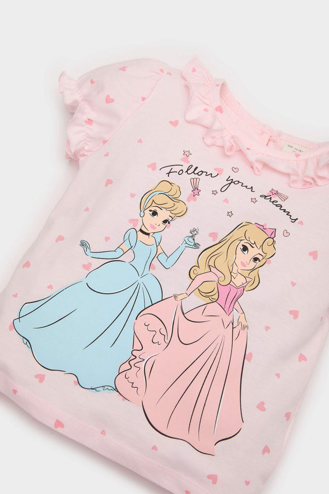 Baby Girl Disney Princess Cotton Top Bottom 2 Piece Pajama Set Hover Image