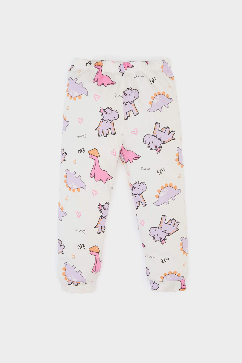 Girl Baby Pajama Kit Dinosaur Printed Short Sleeve Combed Pajama Top Flexible Certain Long Pajama Six