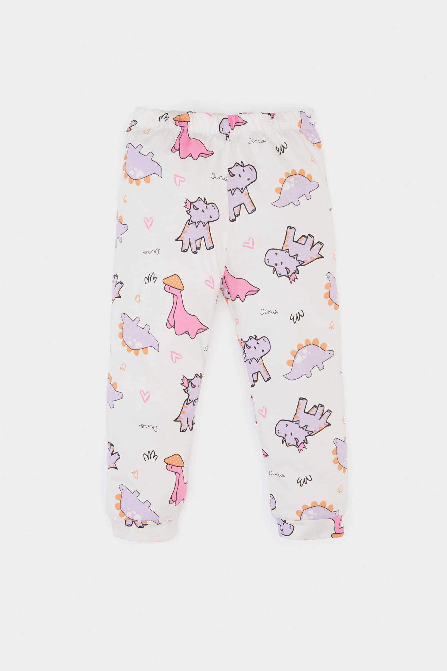 Girl Baby Pajama Kit Dinosaur Printed Short Sleeve Combed Pajama Top Flexible Certain Long Pajama Six