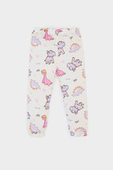 Girl Baby Pajama Kit Dinosaur Printed Short Sleeve Combed Pajama Top Flexible Certain Long Pajama Six