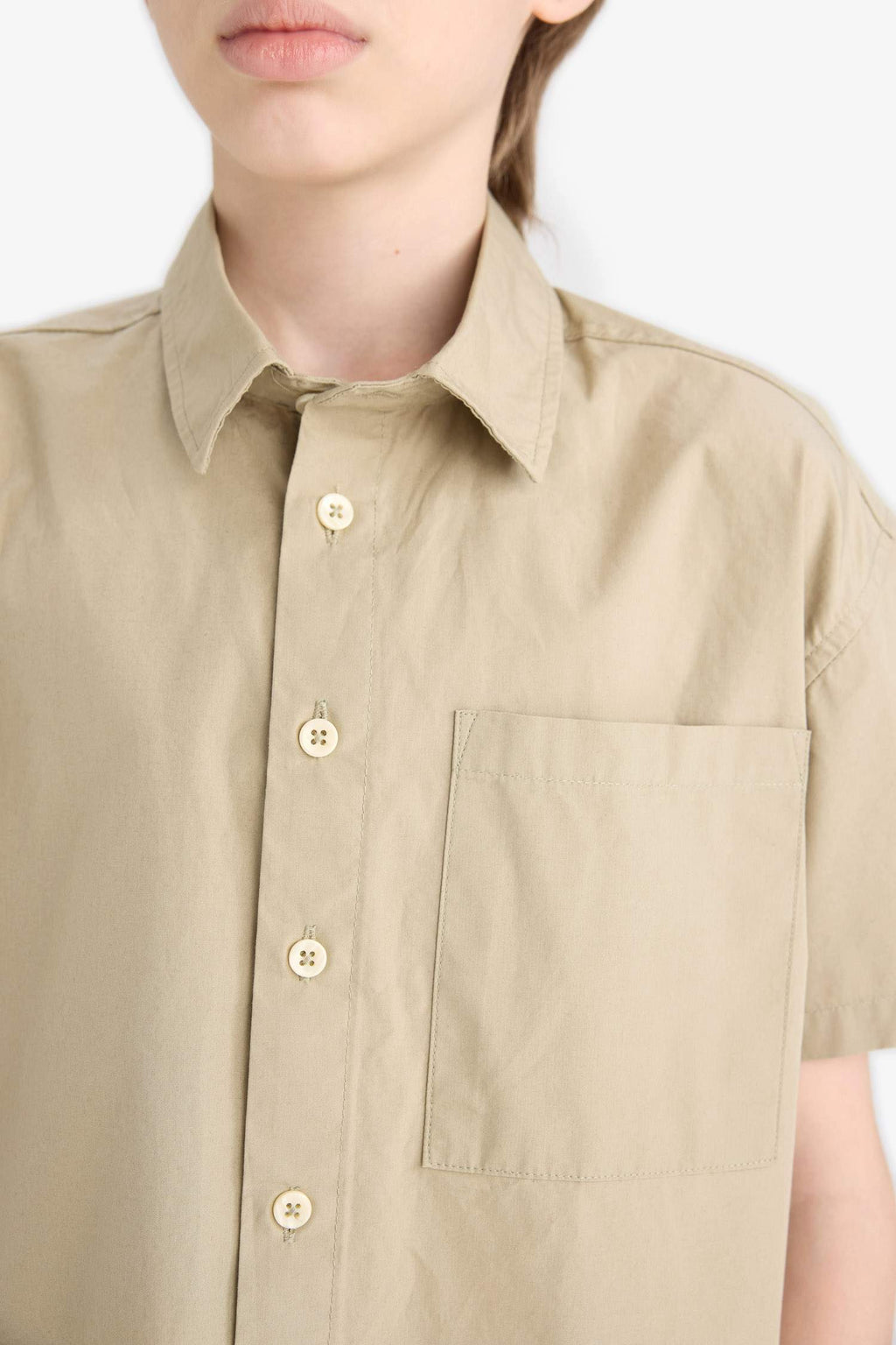 Boy Oversize Fit Polo Collar Parachute Shirt