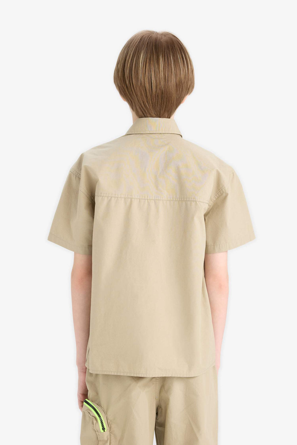 Boy Oversize Fit Polo Collar Parachute Shirt