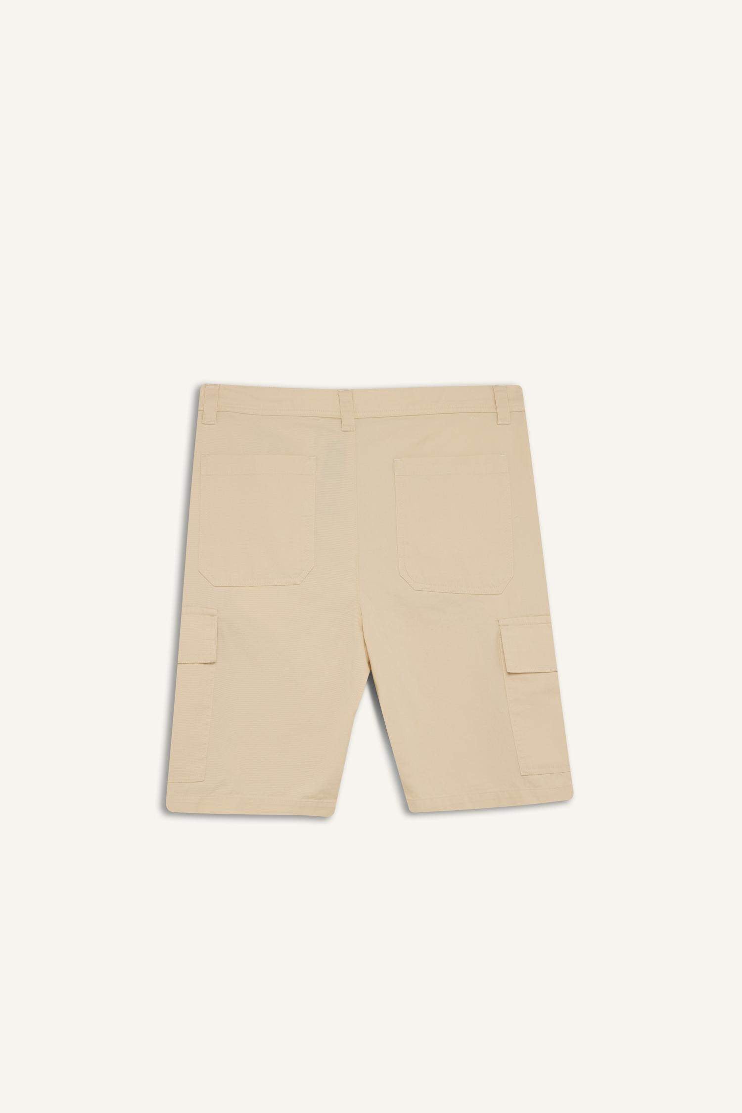 100% Cotton Regular Cargo Pocket Bermuda Shorts