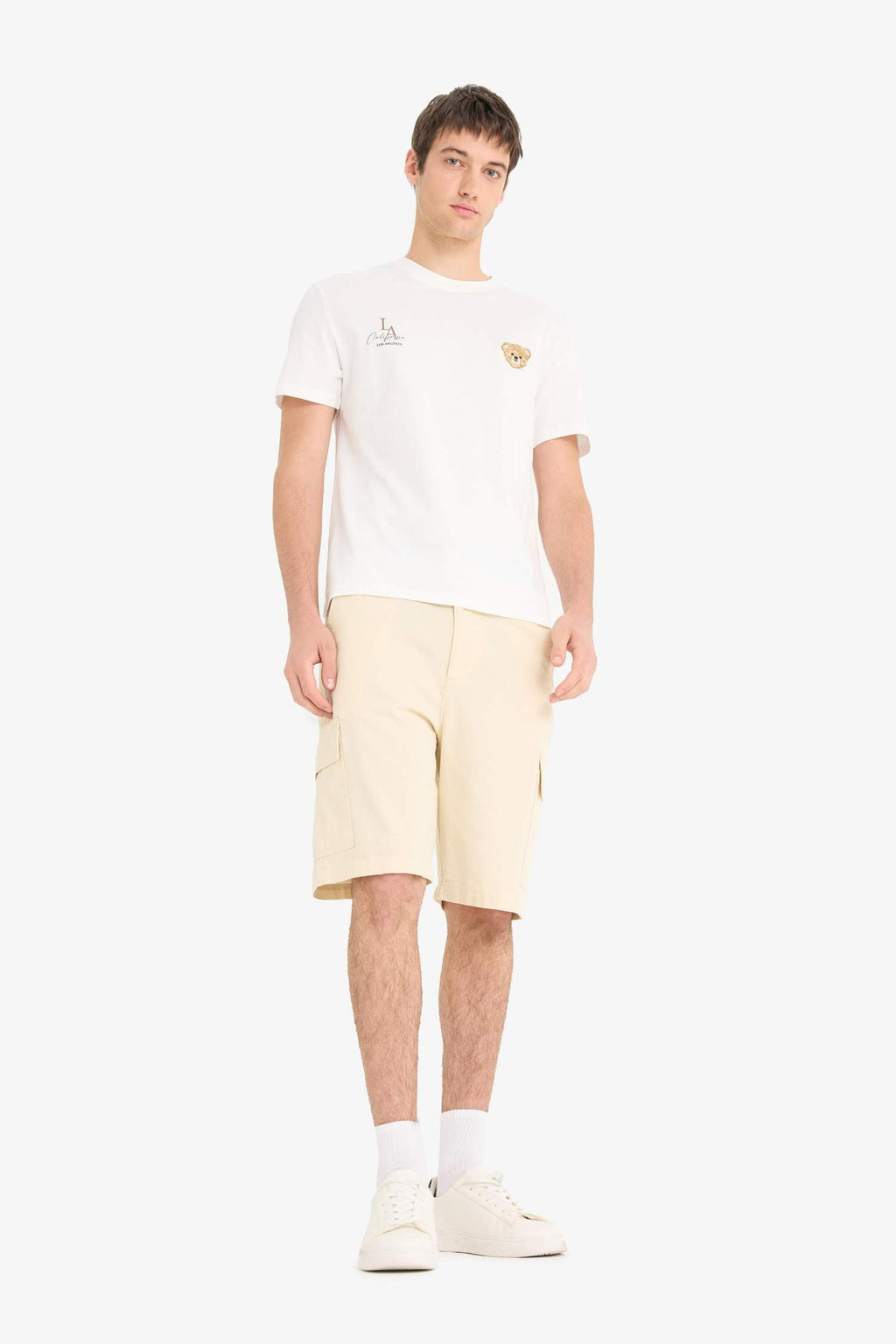 100% Cotton Regular Cargo Pocket Bermuda Shorts