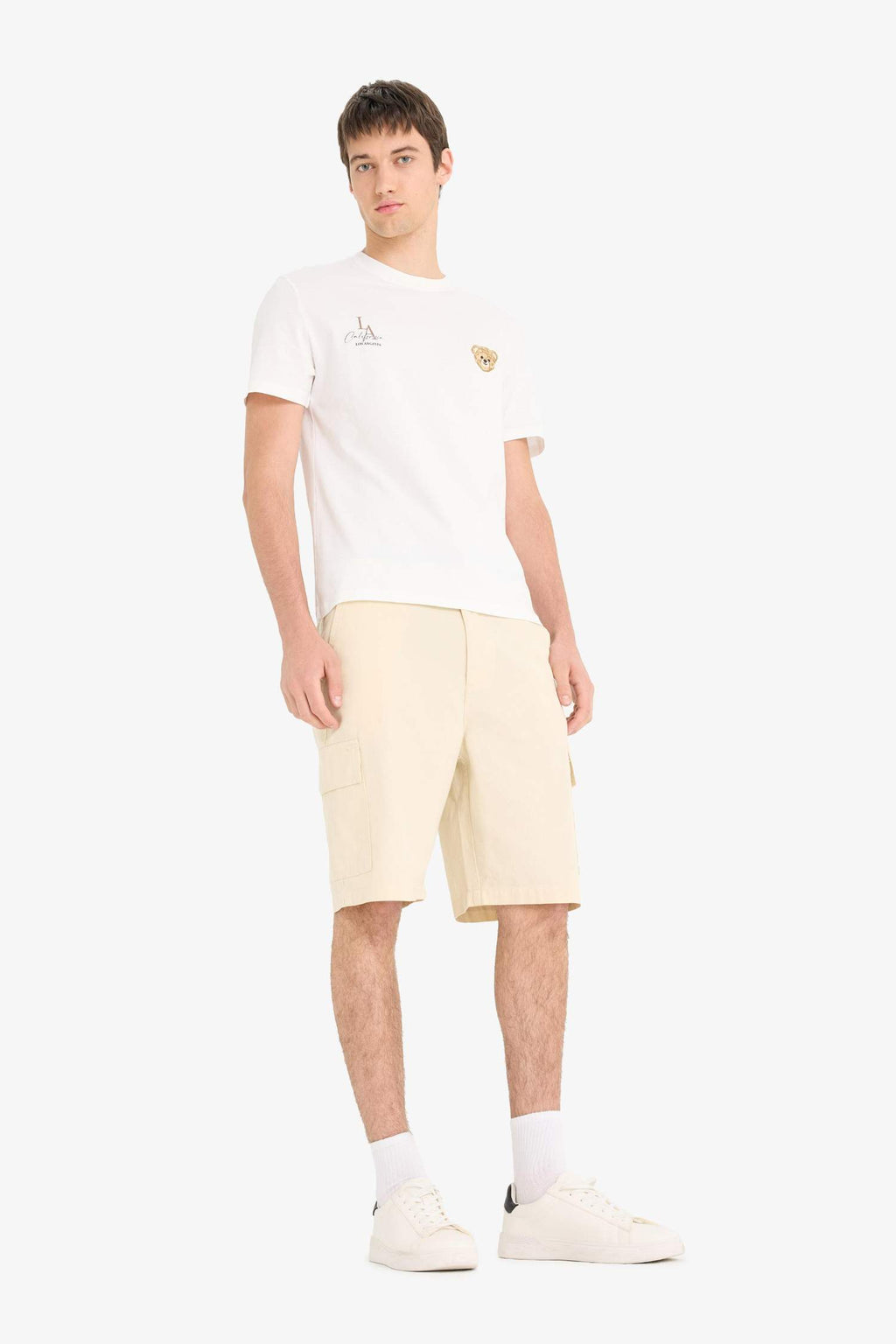 100% Cotton Regular Cargo Pocket Bermuda Shorts