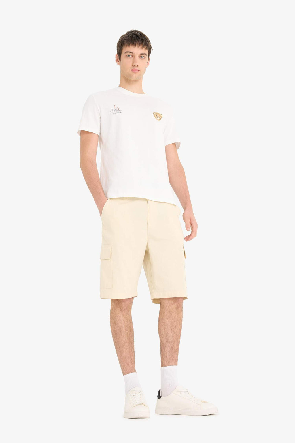 100% Cotton Regular Cargo Pocket Bermuda Shorts