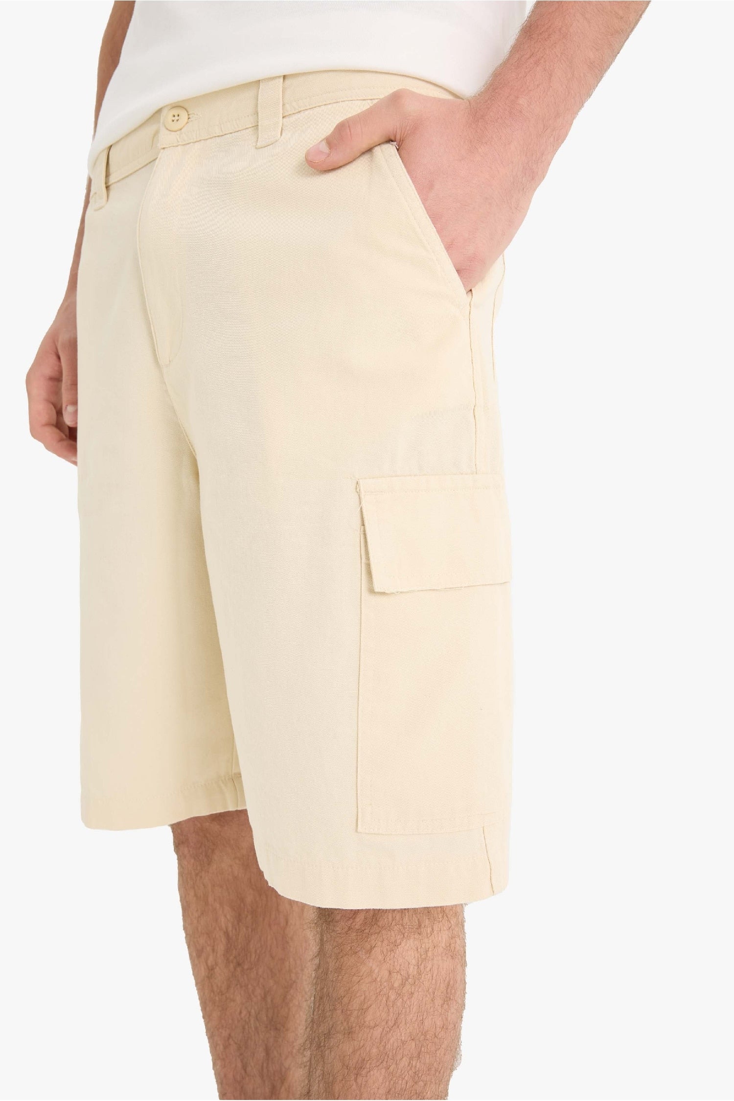 100% Cotton Regular Cargo Pocket Bermuda Shorts