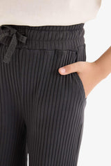 Girl Kids Flexible Tiend Wide LegLarge Leg Pants