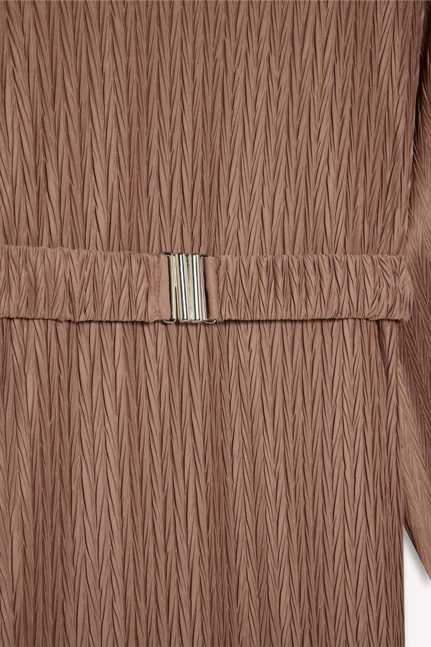 Regular Fit Crew Neck Pleat Dress