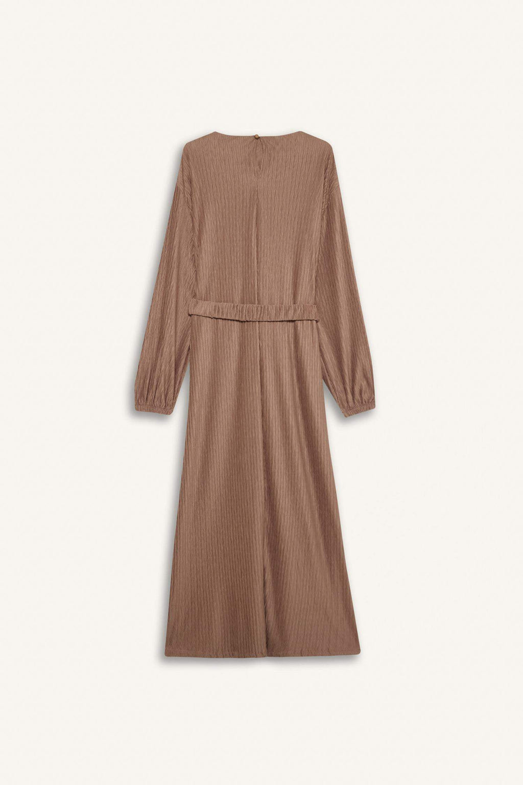 Regular Fit Crew Neck Pleat Dress