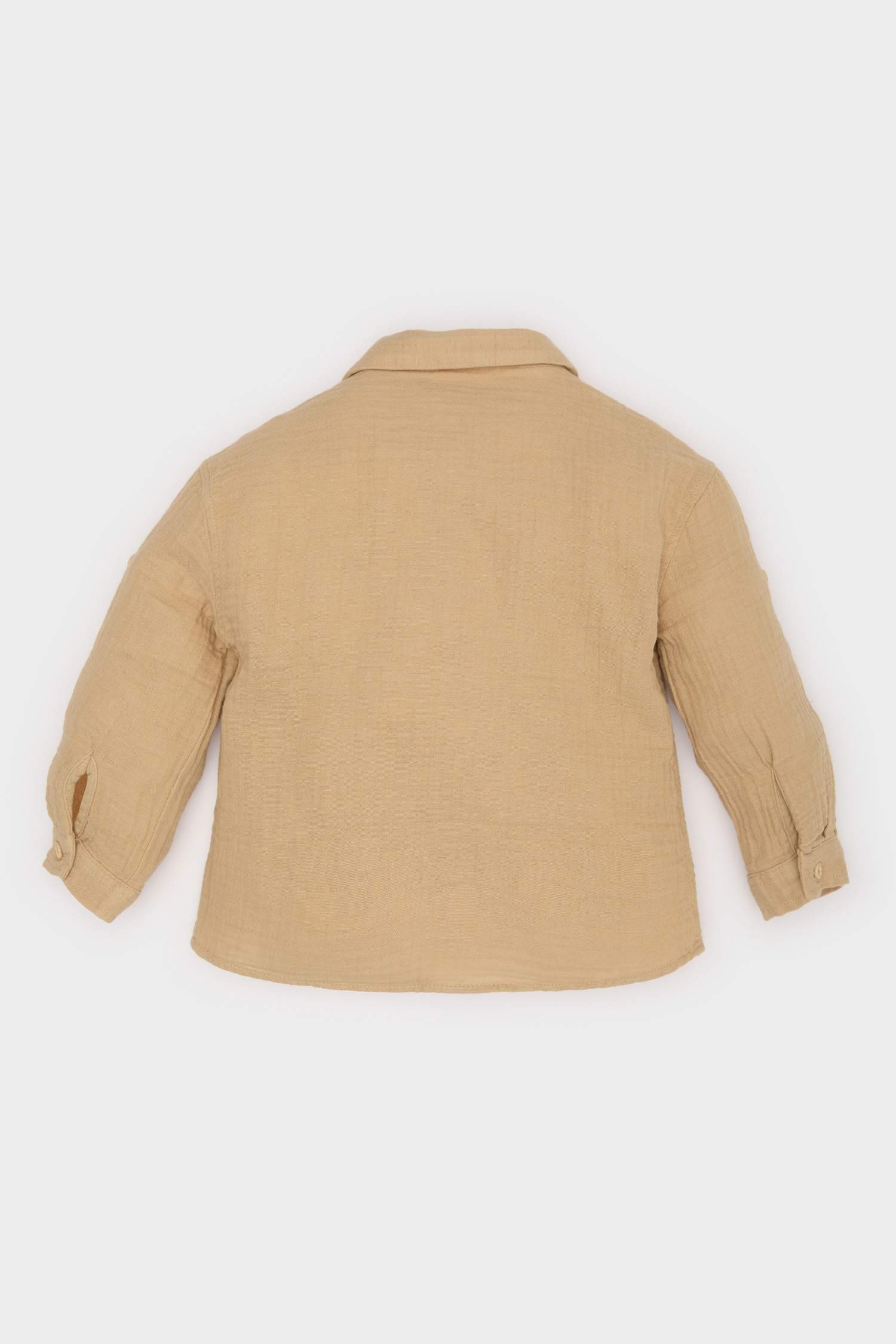 Baby Boy Crew Neck Embroidered Muslin Shirt