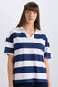 Relax Fit Striped Combed Cotton Short Sleeves Shirt