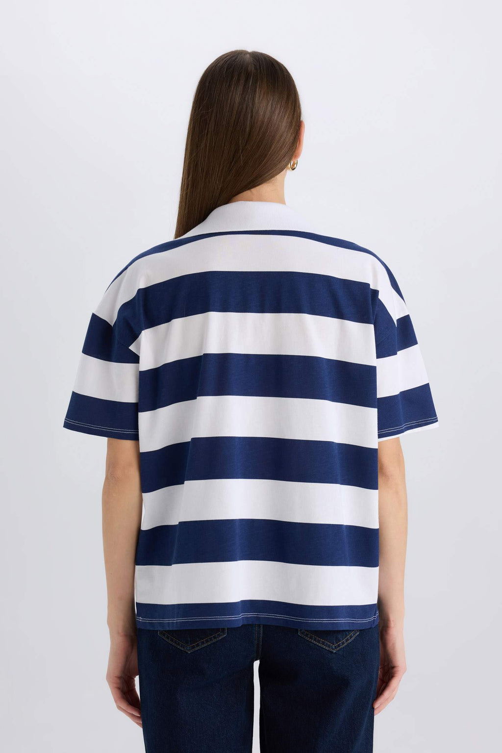 Relax Fit Striped Combed Cotton Short Sleeves Shirt