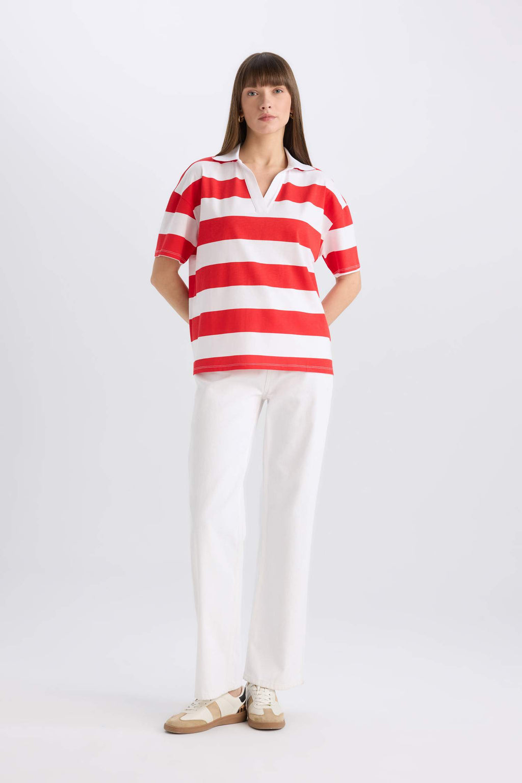 Relax Fit Striped Combed Cotton Short Sleeves Shirt