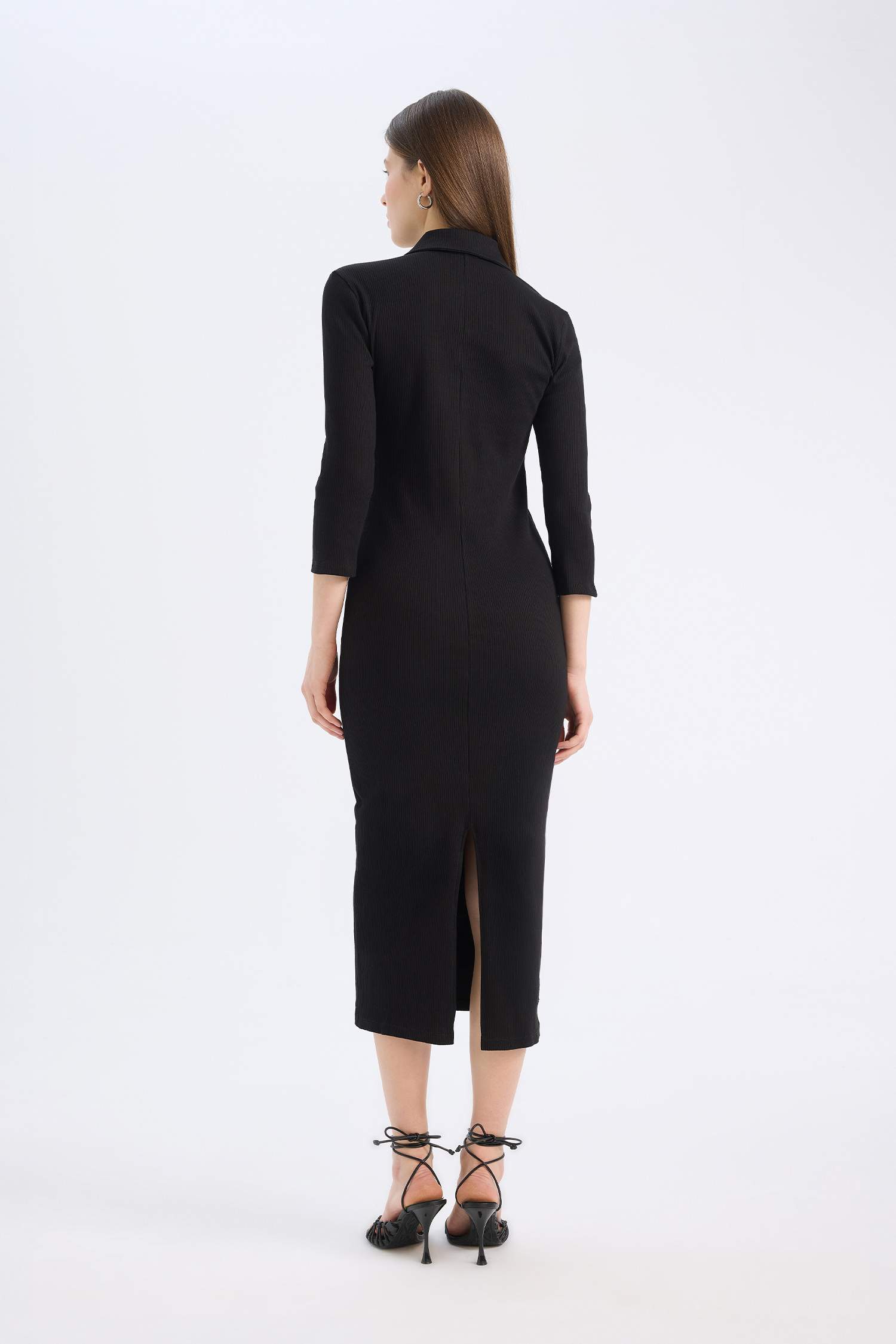 Bodycon Polo Collar Camisole Midi Dress