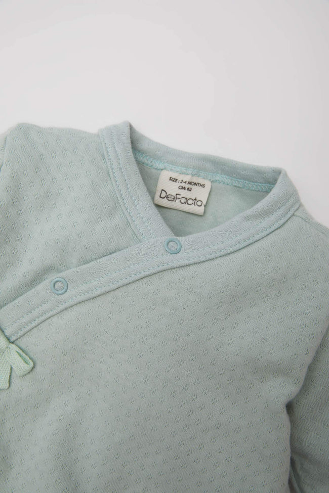 Baby Girl Newborn Snap Long Sleeve Jumpsuit Main Image