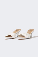 Woman Faux Leather Heeled Slippers