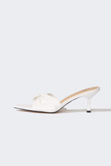 Woman Faux Leather Heeled Slippers