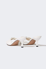 Woman Faux Leather Heeled Slippers