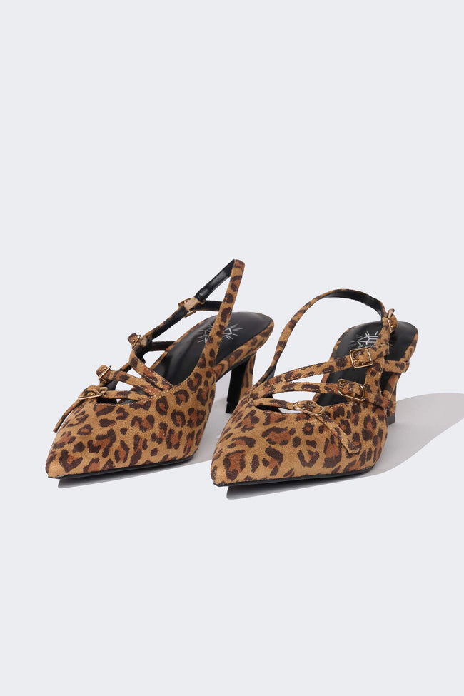 Woman Faux Leather Heeled Sandals Hover Image